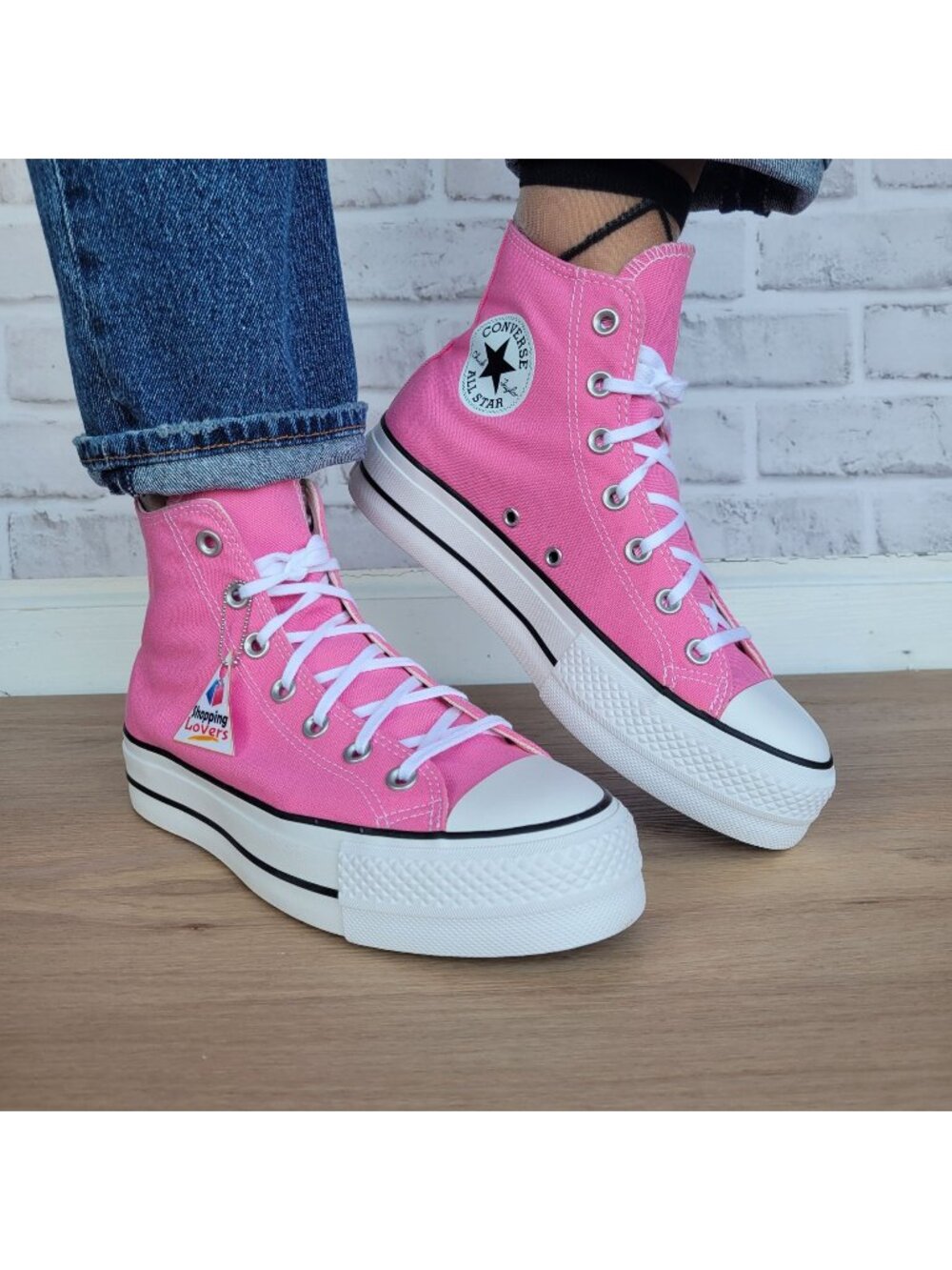 ⭐Converse Chuck Taylor Lift Hi Canvas Sz 9 Women's Shoes Sneakers Pink A08216F